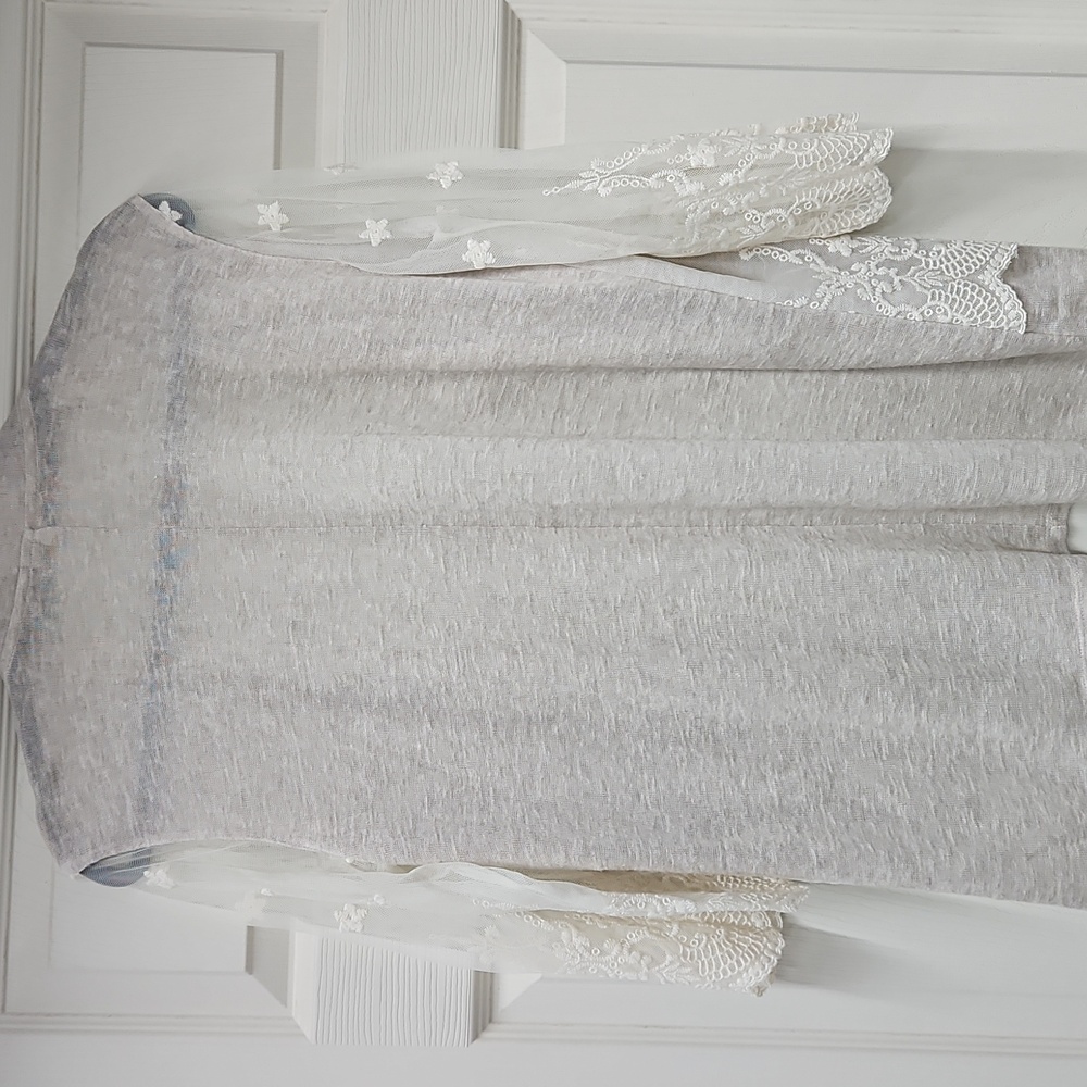 Cream Floral Lace Cardigan - Picture 3 of 4